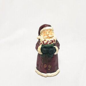 Joy Santa Holding Candy Canes Figurine Young's China Christmas 3" Resin